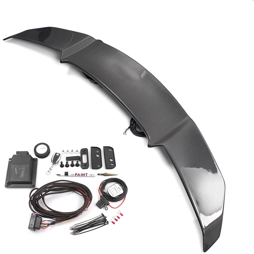 Car with speed electric lift tail carbon fiber automatic fixed wind wing sedan V spoiler car modification