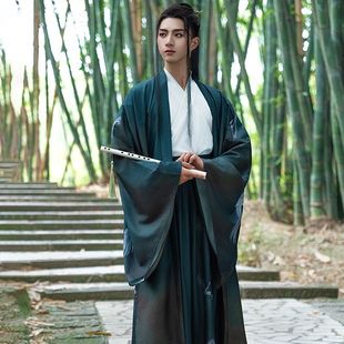 Authentic Original 2025 New Han Dynasty Men's Chinese Style Ancient Costume Jin-Made Waist-Length Skirt Martial Arts Style Wei and Jin Style Suit