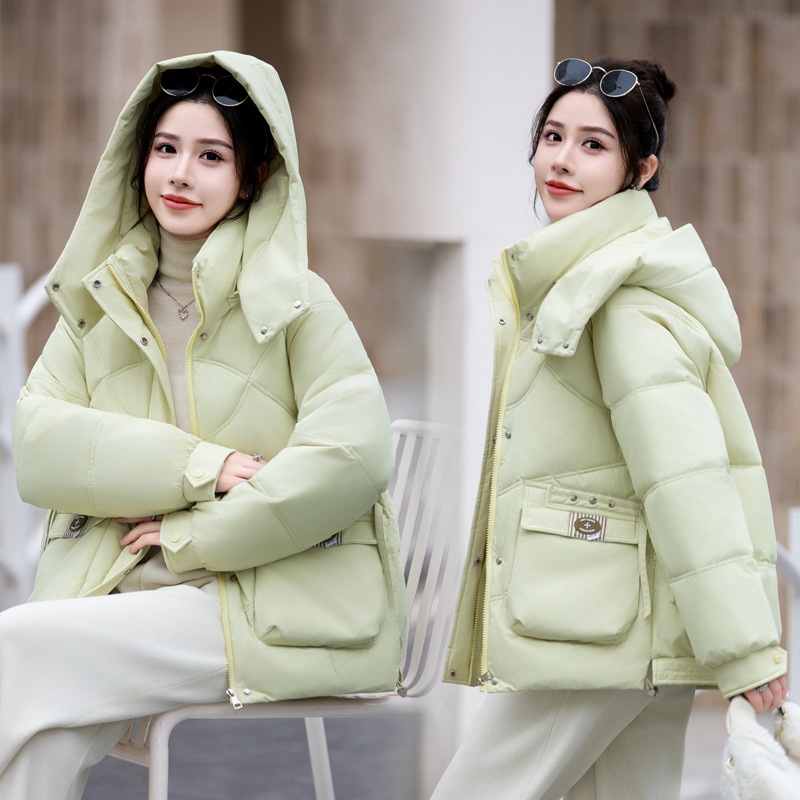 Invierno nuevo engordamiento ropa de algodón convencional de tamaño grande mujer ropa de algodón casual suelta engrosada chaqueta de algodón de estilo extranjero abrigo de moda