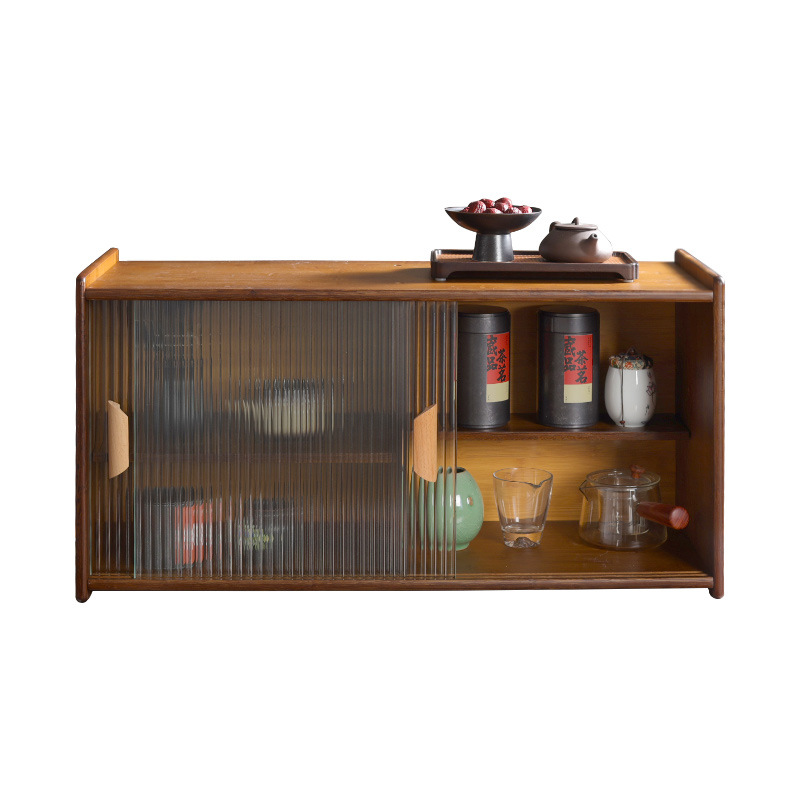 De estilo japonés pequeño gabinete de pared de la cocina de escritorio aparador gabinete de pared colgante de vidrio gabinete de almacenamiento de la sala de estar de la pared del gabinete de almacenamiento