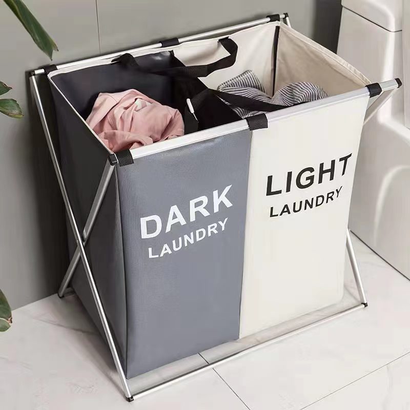 Cesta de ropa sucia plegable doméstica, gran capacidad de ropa sucia, cesto de almacenamiento de ropa, marco de aluminio, tela de Oxford, cesto de ropa sucia lavable