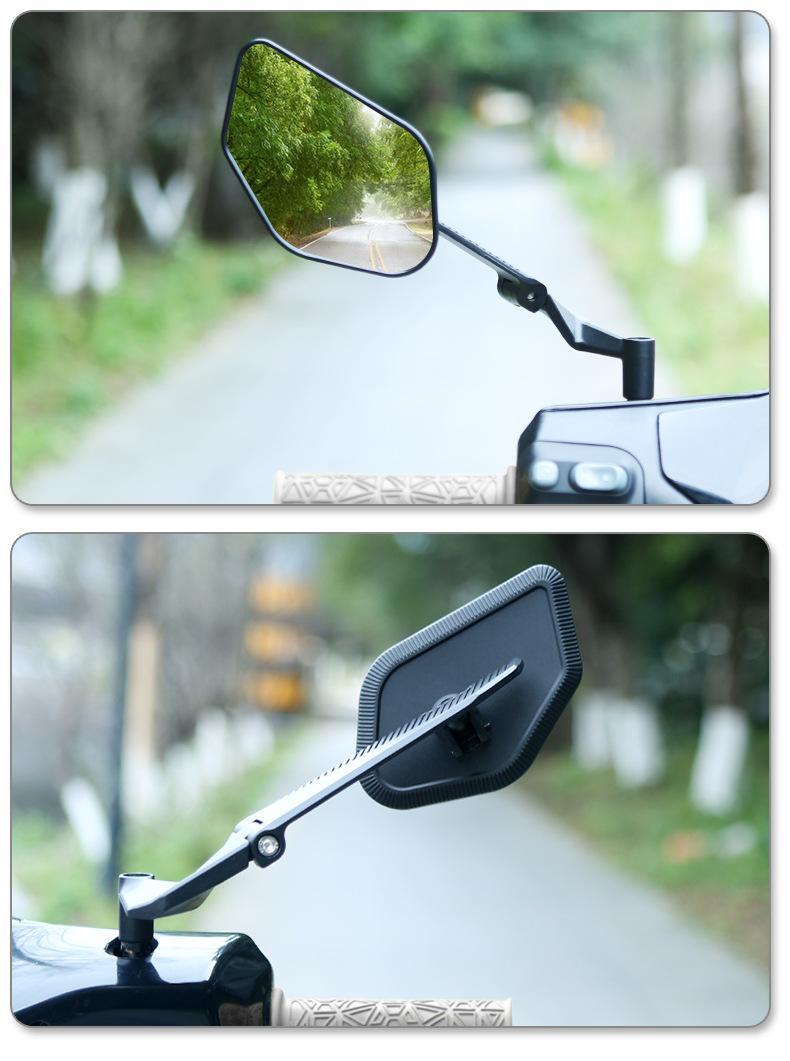 Sh-635 Motorcycle Rearview Mirror Foldable Universal Reversing Mirror High-Definition Reflector Aluminum Alloy Bracket Accessories