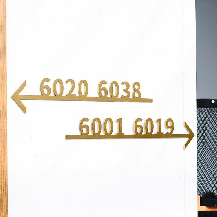 创意轻奢高档酒店宾馆民宿房间楼层指示牌标识不锈钢实心字拉