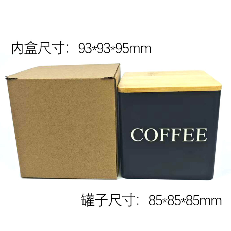 クリエイティブな竹と木の蓋付き高級茶缶ブリキ収納ギフトボックスコーヒー豆キャンディー収納防湿密封缶|undefined