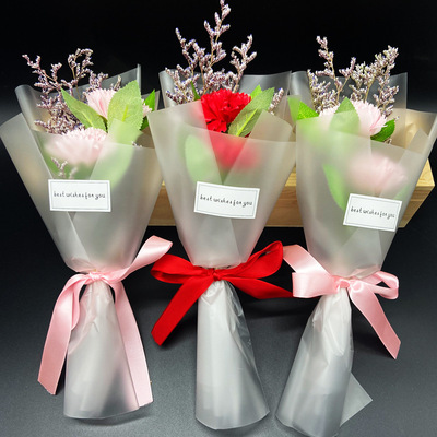 母亲节教师节小礼品香皂花康乃馨单支送妈妈情人草干花康乃馨花束