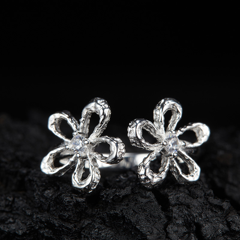 3g Weight Zircon Inlay Material Rings, Jewelry Set Classification cable chain Chain Type 1 Piece Quantity Casual, Daily Occasion 925 Sterling Silver Material Book, Flower Pattern All Seasons Season Women's Gender Elegant, Sweet, Simple Style, Korean Style Style 1 Piece 925 Sterling Silver Book Flower Zircon Cable Chain Rings Jewelry Set 3