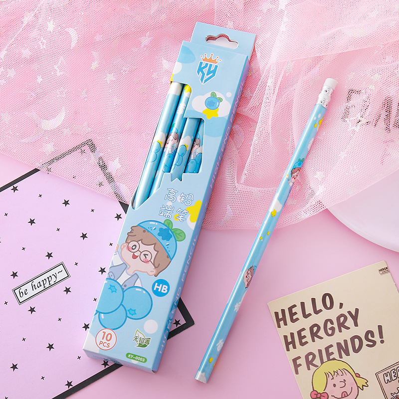 Lápices de caja de alto valor Papelería creativa Herramientas de escritura para estudiantes Práctica de caligrafía Lápiz de madera Lápiz triangular circular