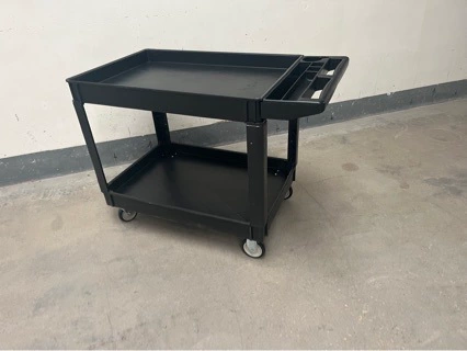 Пластиковая Плоская тележка двухслойная тележка обслуживания инструмента тележка хранения пластичная тележка инструмента