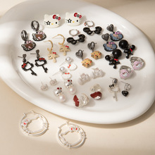 可爱风多巴胺Kitty猫耳钉耳环小众设计感清新甜美百搭精致耳饰品