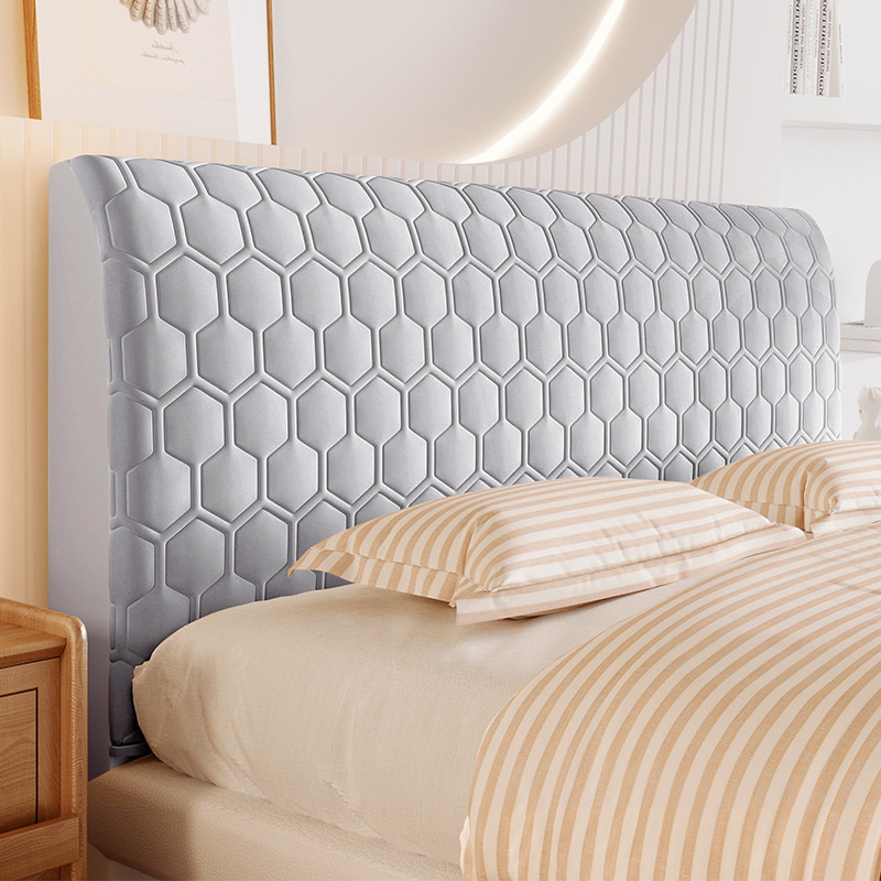 Hielo látex cubierta de cabecera de cama de madera respaldo engrosado paquete blando todo incluido transformación general cubierta a prueba de polvo 2025 nuevo verano