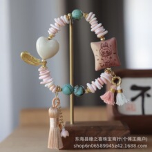 原创粉珊瑚随形隔片手串手饰高端盘玩手链文玩时尚饰品