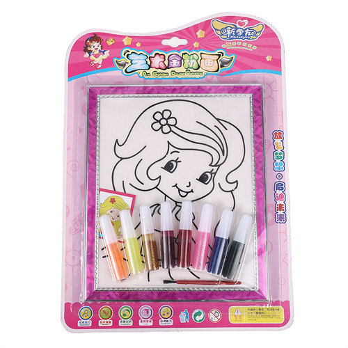 Large 6-pack Gold Paint Pen Doodle Art Craft DIY Coloring Book Kindergarten Painting Toy Children Sand Art Wholesale