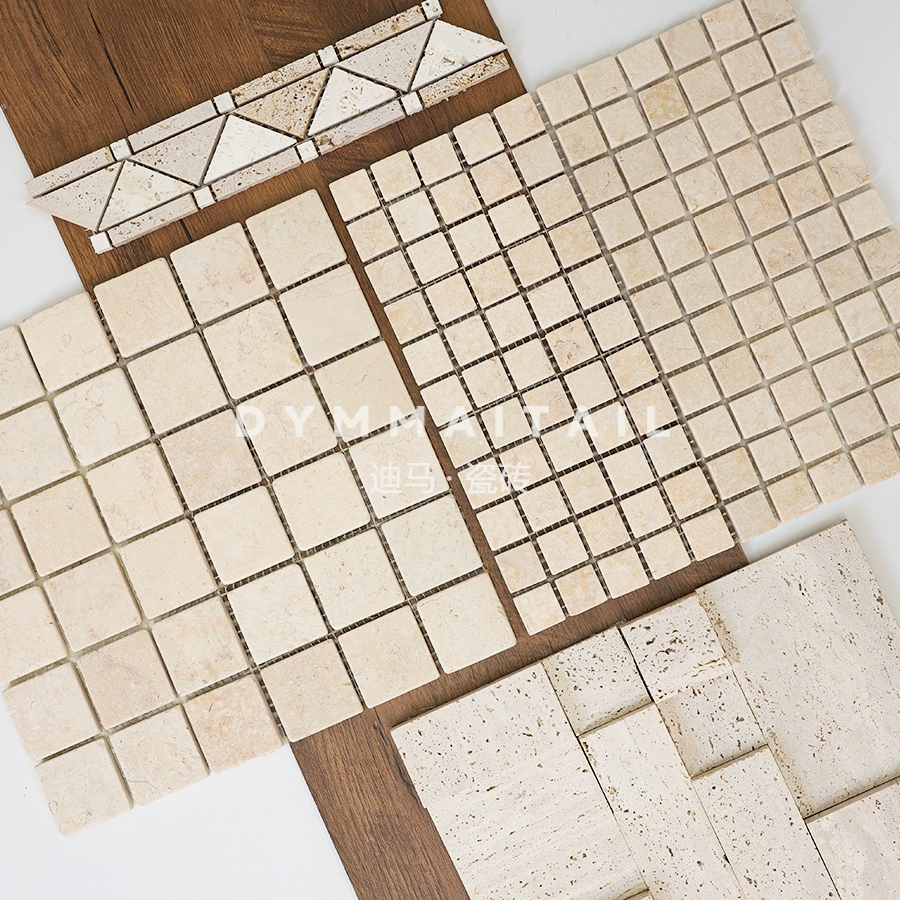 Бежевая старая слизь, каменная мозаика, травертиновая плитка, B & B, ресторанная мраморная напольная плитка, замковая напольная плитка, плитка