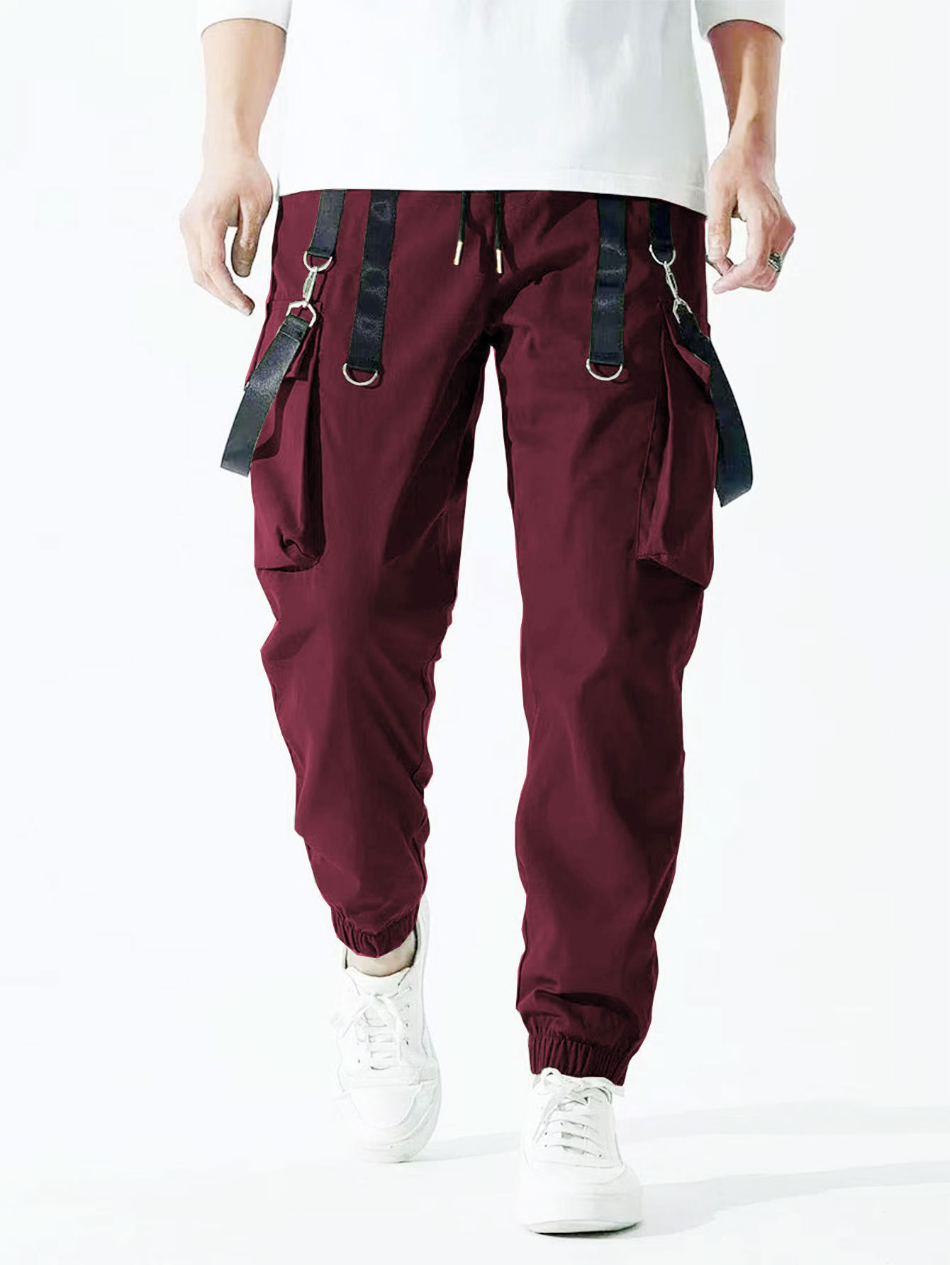 Men's Casual Ribbon Overalls Pants – Drawstring Waist, Loose Fit, Comfortable & Stylish Trousers For Everyday Wear_viptrois.com