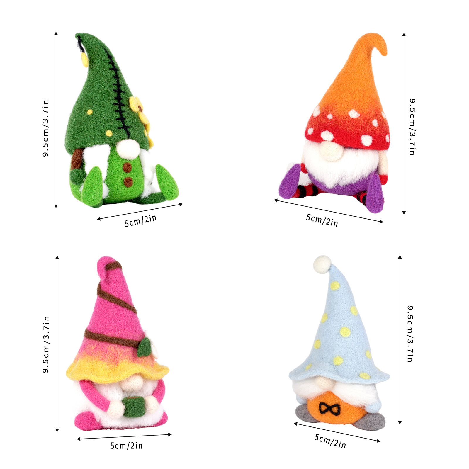 Heem & Gaart nei Wollfilz pochen Spaass DIY Material Package Santa Claus Gesiichtslos Zwergpopp véier Sets Grousshandel_voghion.com