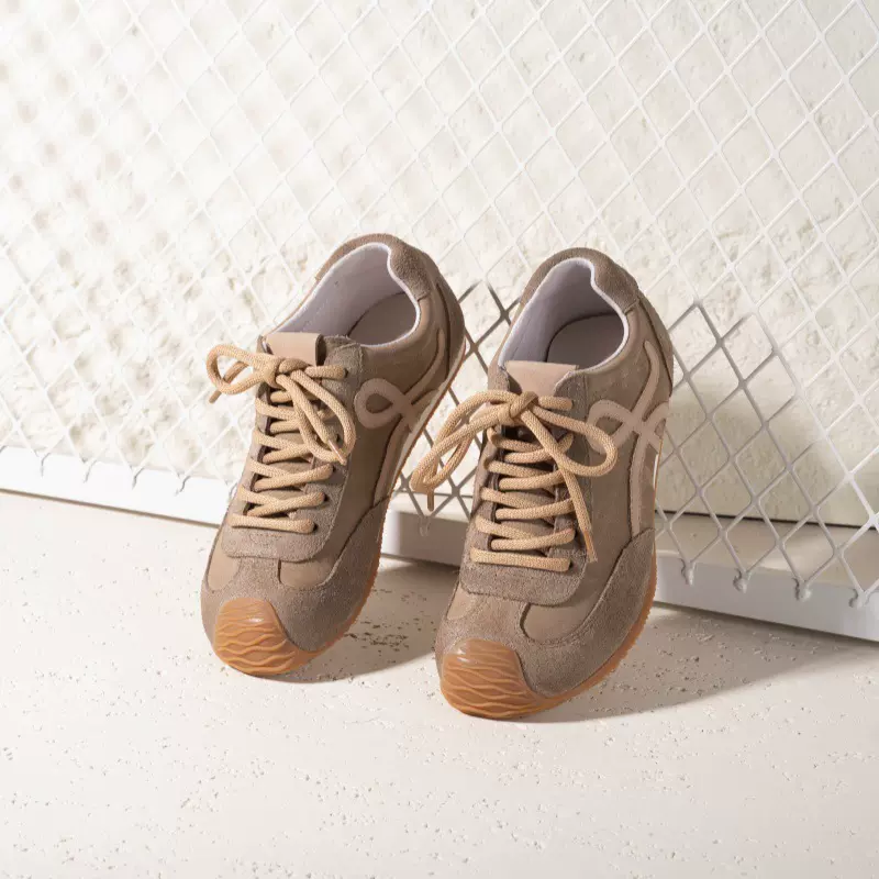 旅途 真皮男鞋2025春夏新款牛皮百搭休闲运动鞋男复古阿甘德训鞋