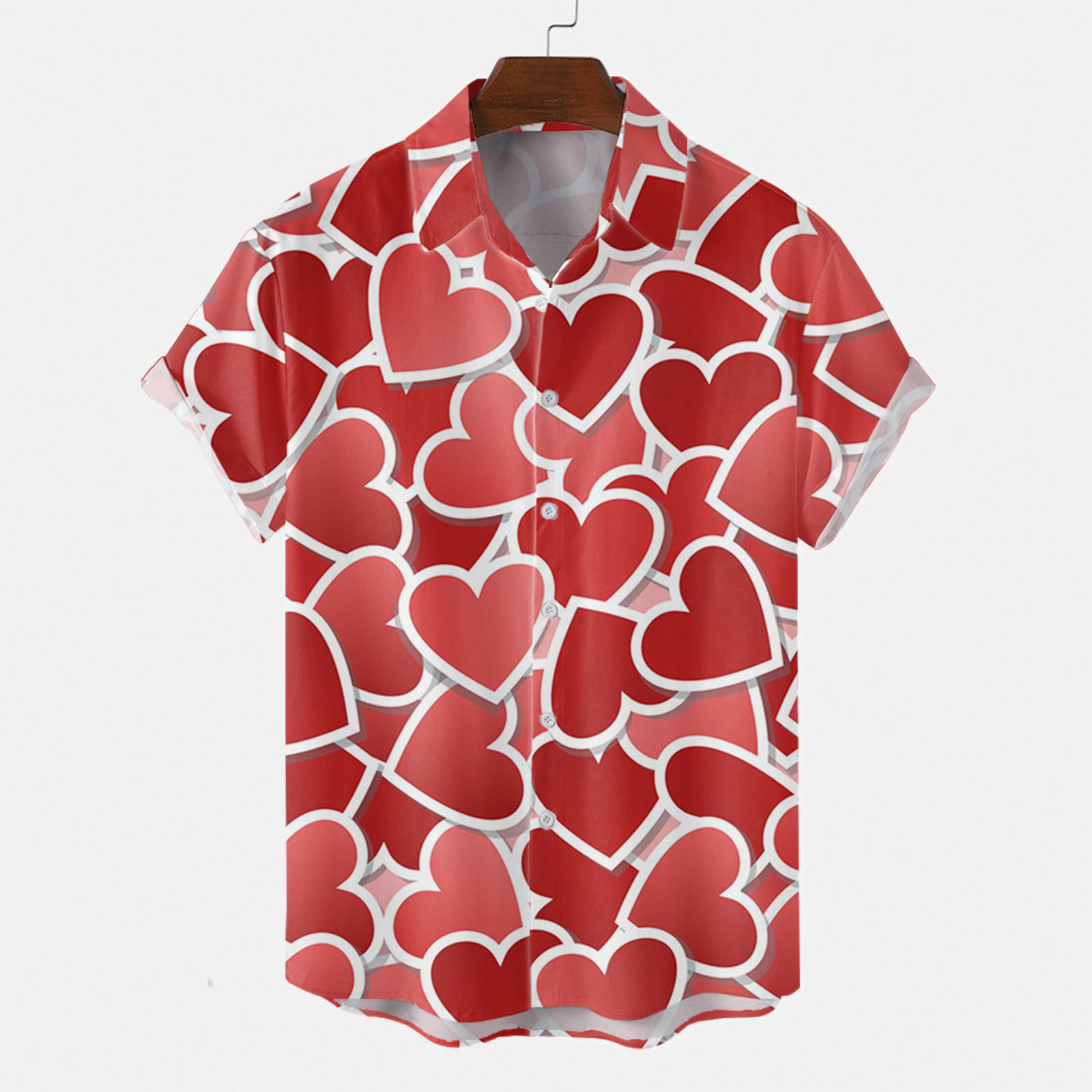 3d love blusa de manga corta con estampado digital, cita romántica, camisa de un solo pecho transpirable de estilo casual de todo fósforo MB1