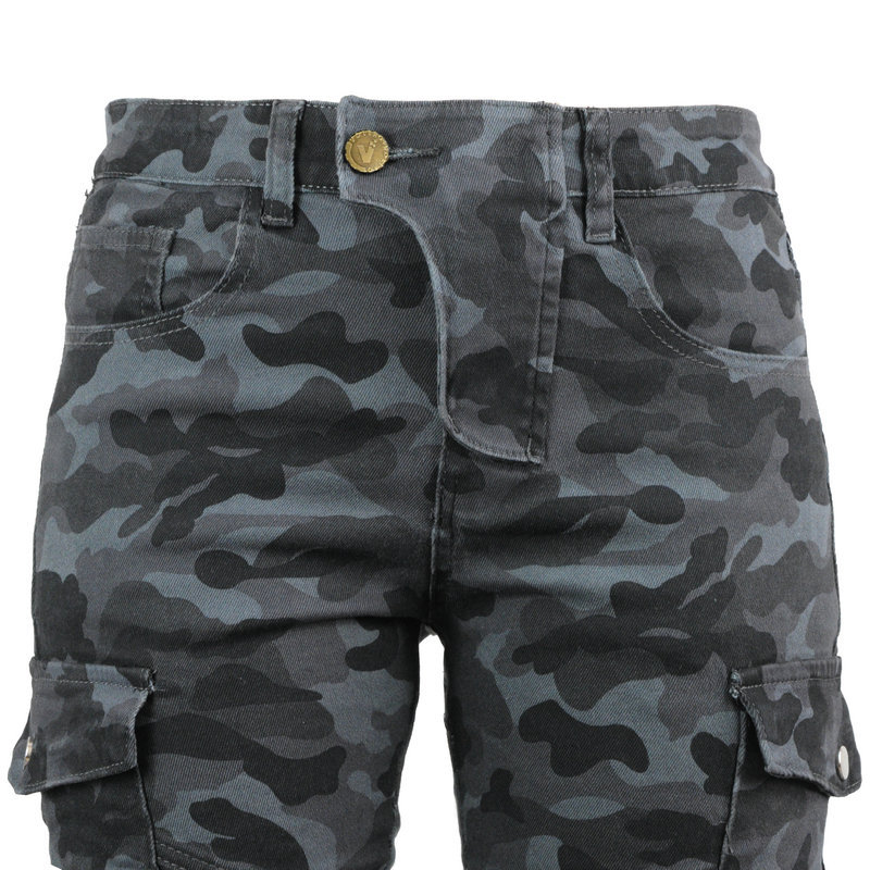 VOLERO Pantalones vaqueros de la motocicleta de carreras de motos de las mujeres pantalones de montar camuflaje estiramiento pantalones anti-caída equipo de protección estándar