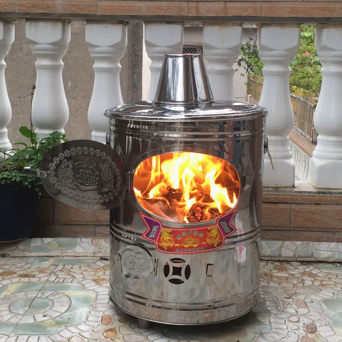 UG73烧纸桶化金桶加厚不锈钢烧经桶化宝无烟桶钱纸炉焚化家用烧宝