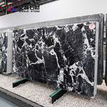 天然大理石奢石宝格li黑背景墙踏步洗手台桌板窗台岛台大理石石材