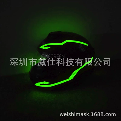 night riding helmet luminous strip – Cold light sheet - green
