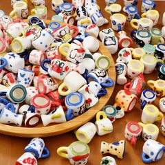 景徳鎮手描きセラミックミニウォーターカップクリエイティブ手作り DIY マッチングジュエリーアクセサリールースビーズ漫画卸売