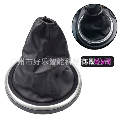 Sürətlər qutusu və əl tormozu başlıqları – parts gear shift knob - sk-ford20-black-leather-and-black-wire-gear-cover