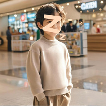 儿童毛衣仿水貂绒男女童秋冬衫加厚中大童套头针织毛衣打底上衣