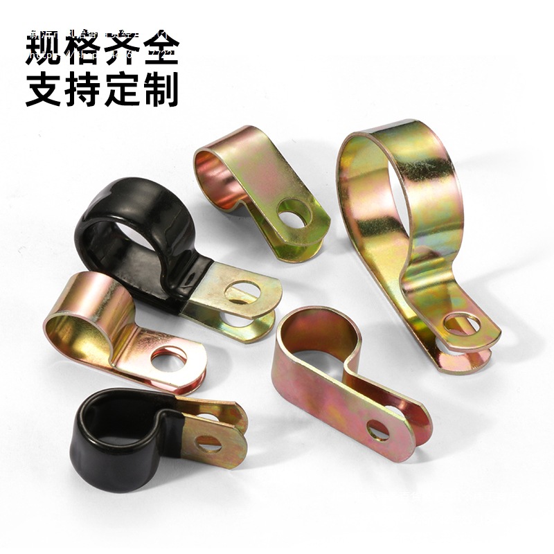 R型户外线卡/线管卡扣镀锌线卡管卡浸塑Q686油管圆管卡箍固定卡扣