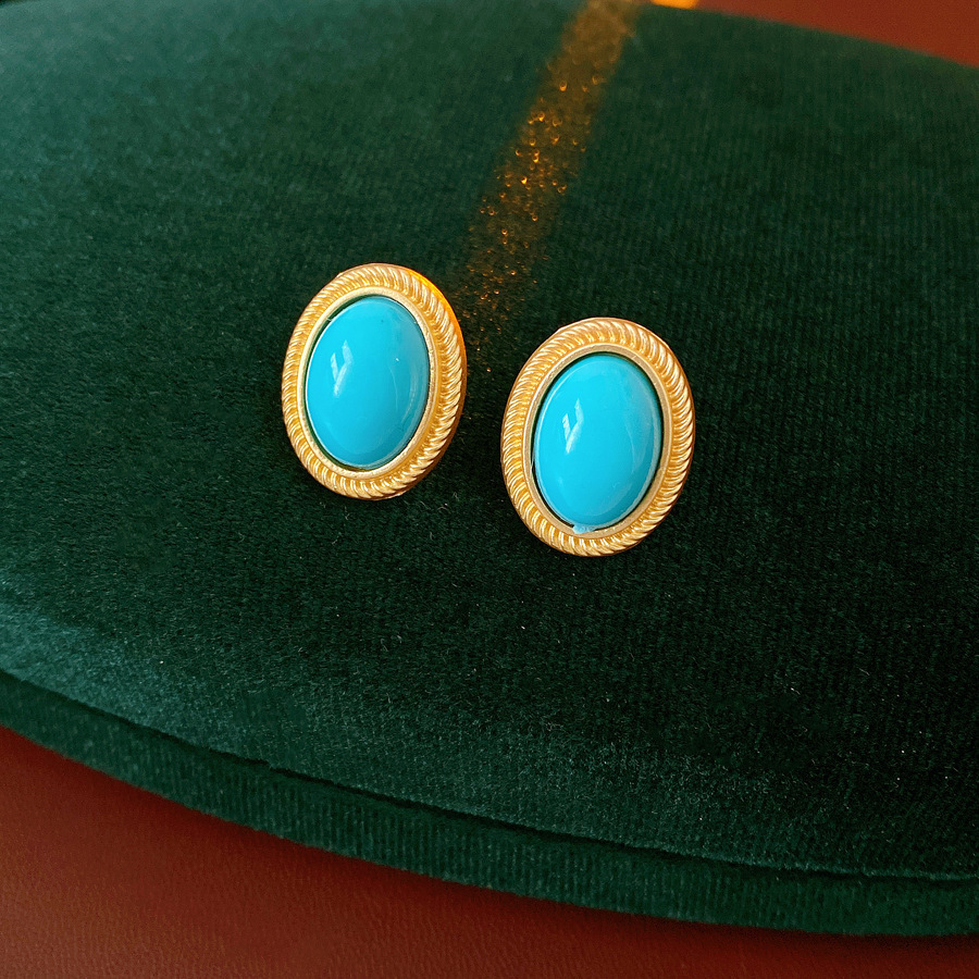 Medieval vintage diamantes geométricos oval pendientes collar ligero lujo nicho cadena clavícula juegos de joyería retro