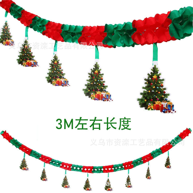 クリスマスの老人の紙の花の装飾品のシーンの配置用品の紙の旗のクリスマスツリーの旗の紙は旗を掛けます|undefined
