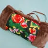 Cotton Northeast large flower black (brown plush)