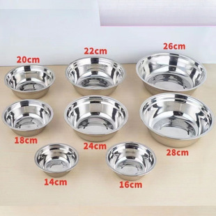 Thickened Stainless Steel Basin Multi-Purpose Basin for Cafeteria Soup Bowls, Household Vegetable Bowls, Instant Noodle Bowls, Rice Bowls, Soup Bowls, Baking and Mixing Bowls
