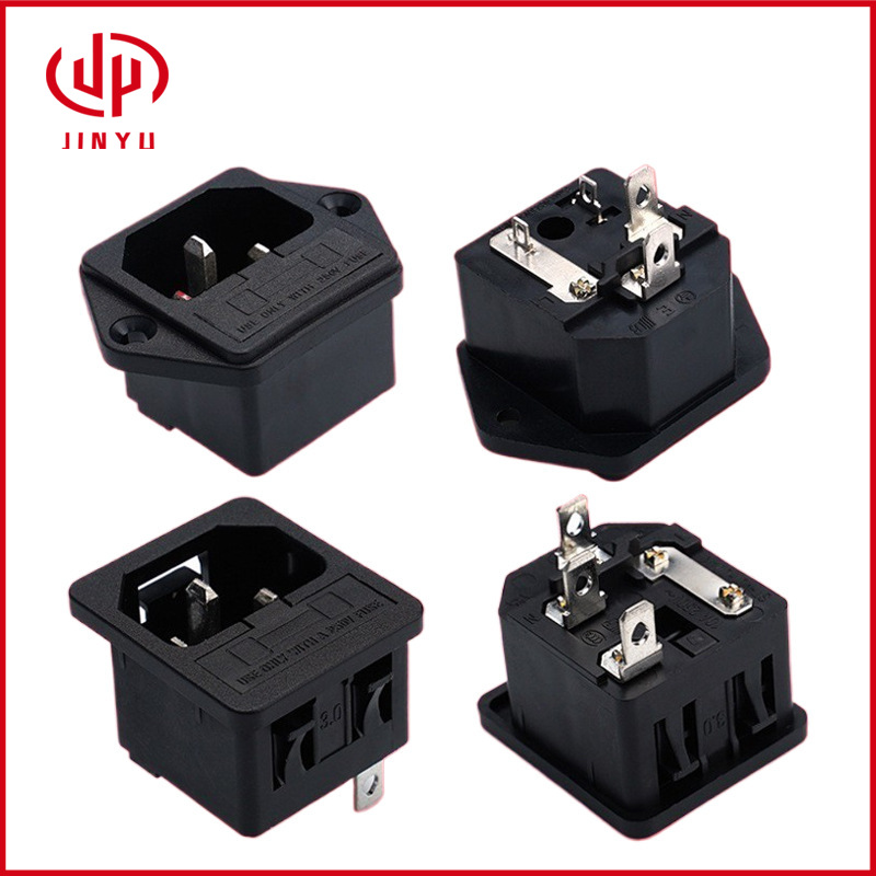 二合一插座 品字二合一带保险丝座 C14公座带开关AC电源插座 厂家