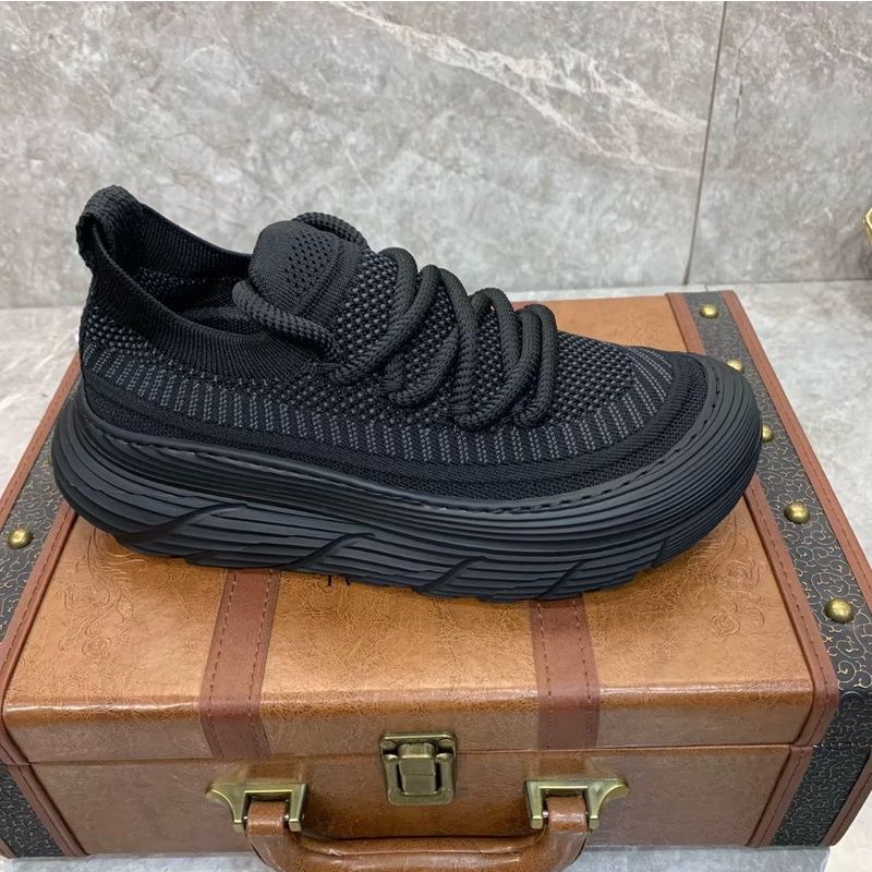 2024 European Sports Sneakers for Men with Thick Soles, Mango Fly-Knit Breathable Korean Style Men's Shoes, Melard Breathable and Comfortable