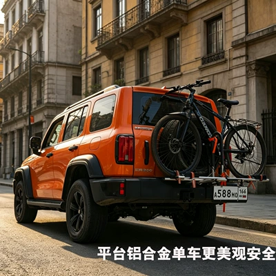 Car bike rack spare tire mount rear-mounted