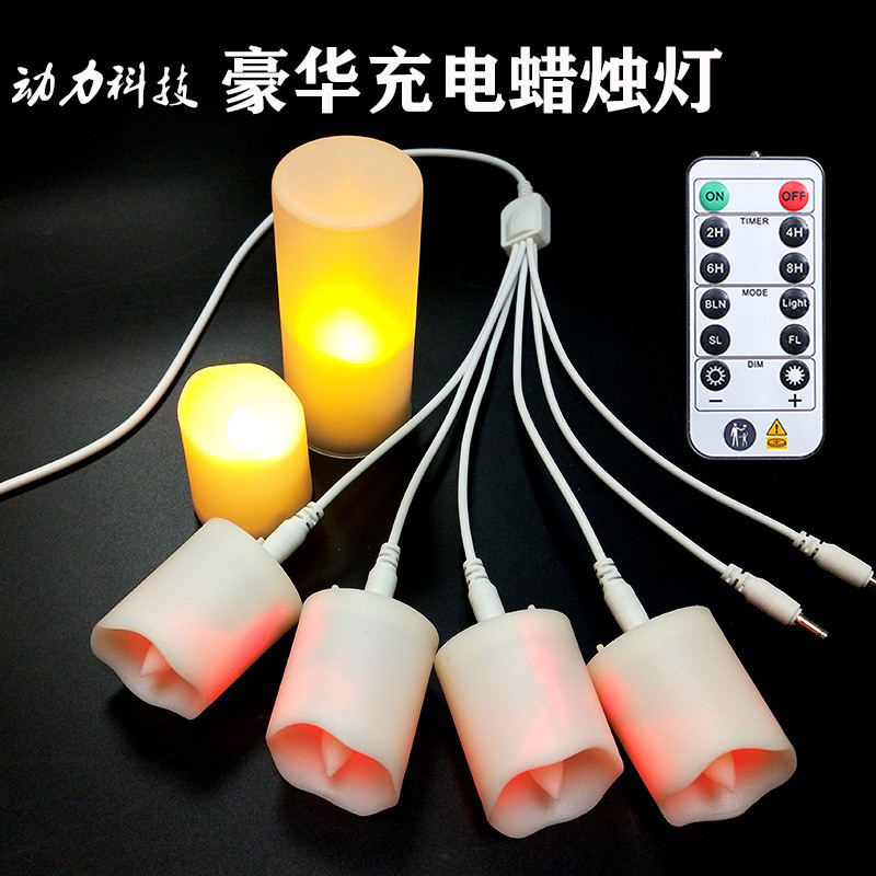 USB Rechargeable Candle Flame Halloween Tea Light Christmas Artificial Plastic Birthday Decoration Electronic Candle Light