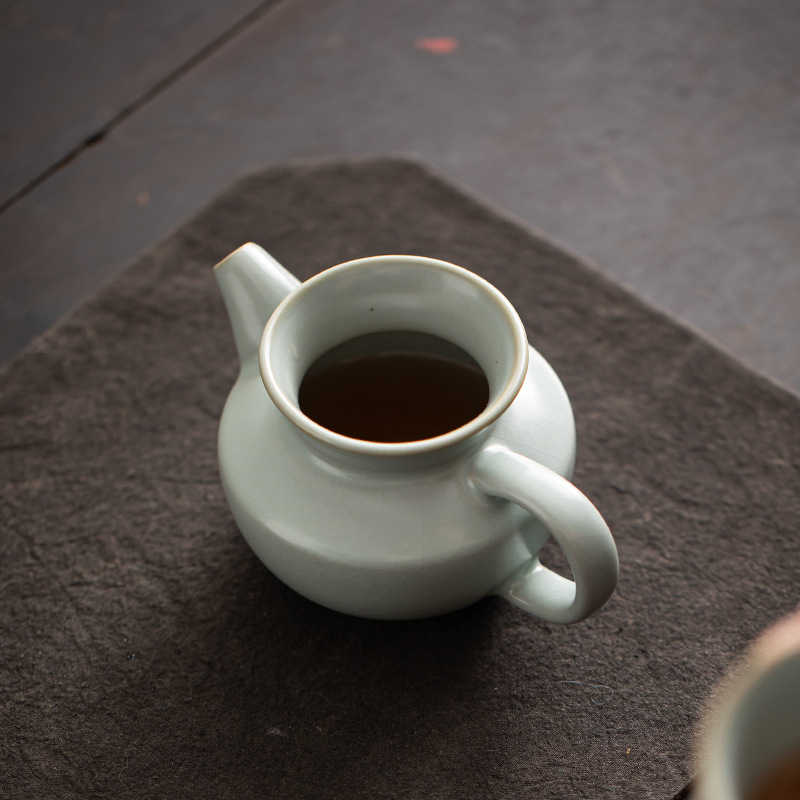 Керамический чайный набор Anran Gongdao Cup для чайной церемонии Кунг-фу, большая чашка Гундао, чашка для равномерного захлебывания, глазурь с эффектом кракле из печи Ru, приобретающая патину с течением времени