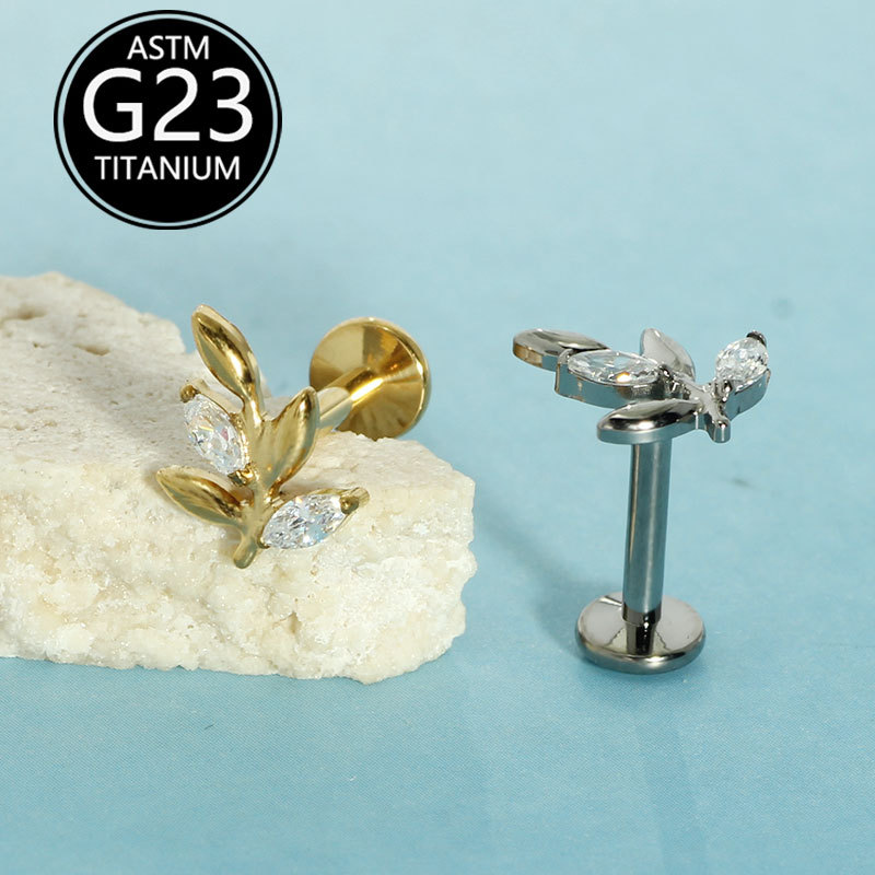 G23 Titanium Alloy Lip Piercing Jewelry Luxury High-End Internally Threaded Screw Rod Labret Stud Cochlear Ear Bone Nail detail image 5