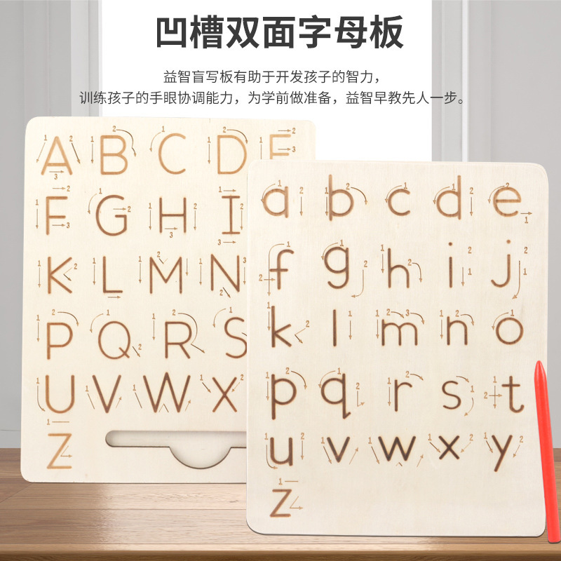 Children's wooden letters and numbers, pen for early age, calligraphy, smart toy, early education 3