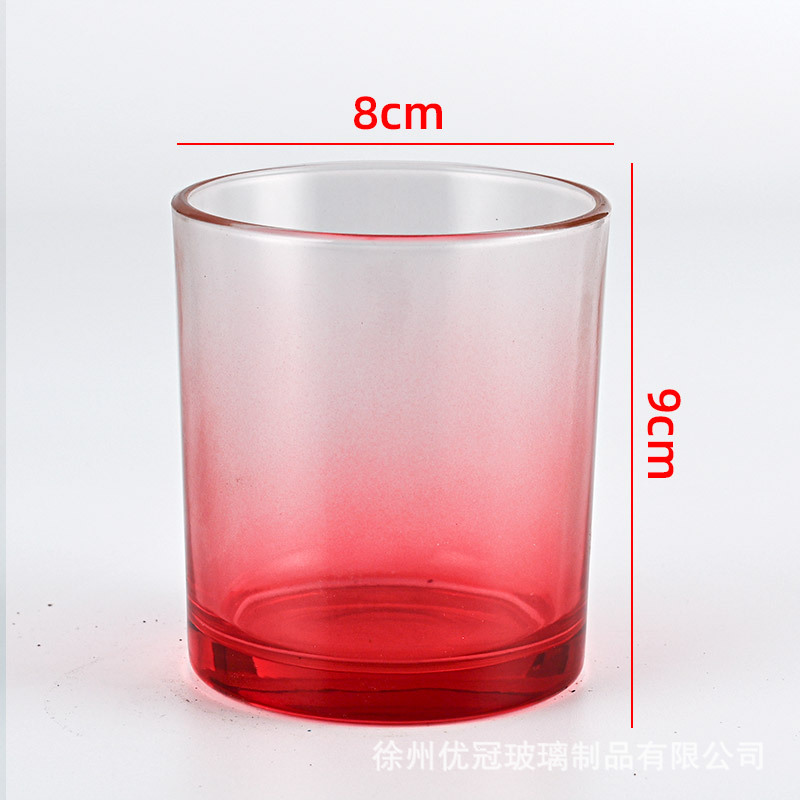 Portavelas de Vidrio Colorido, Frasco Vacío, para Hacer Velas Aromáticas Caseras, Recipiente para Cera de Vela, Portavelas Redondo para Dormitorio, Caja de Regalo