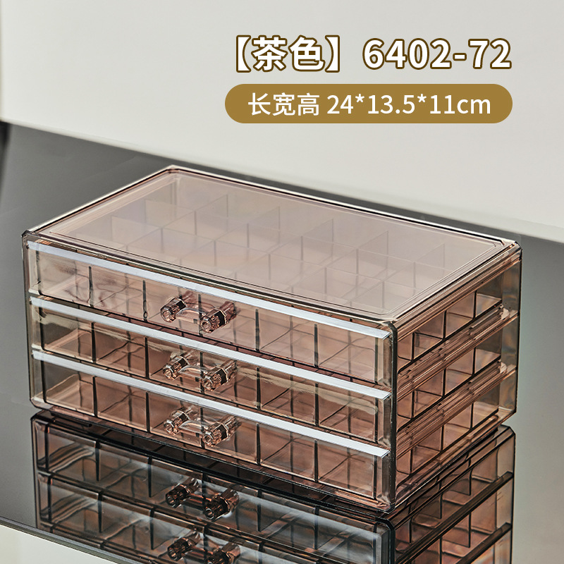 Caja de almacenamiento de joyería transparente multi-capa de gran capacidad anillo pendientes collar pulsera hogar Internet celebridad cajón caja de joyería