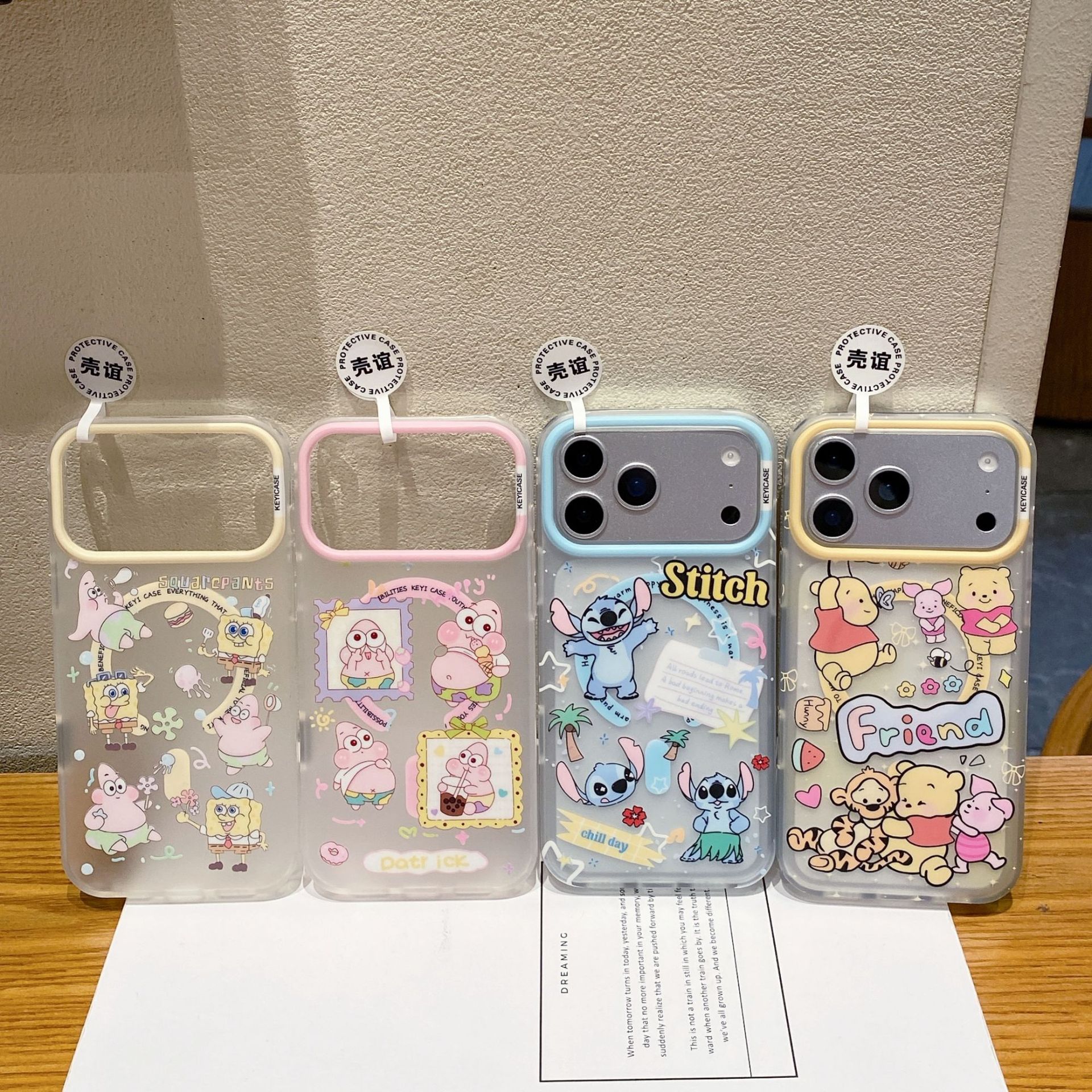 Spongebob Squarepants Suitable for Iphone17 Card Cute Magnetic Phone Case Skin-Feel Double-Layer Imd Upgraded Ai Button 16/17