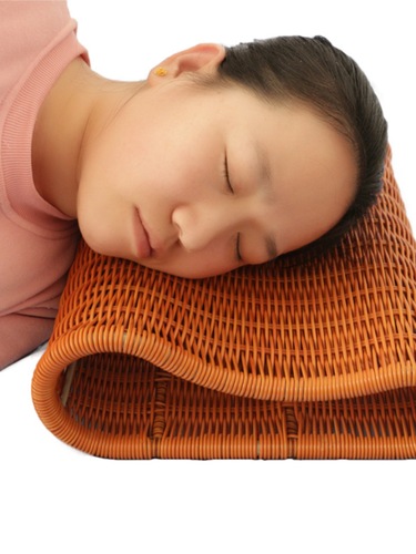 夏凉枕头护颈椎枕头偏硬透气护颈PE藤枕可水洗枕头手工编织