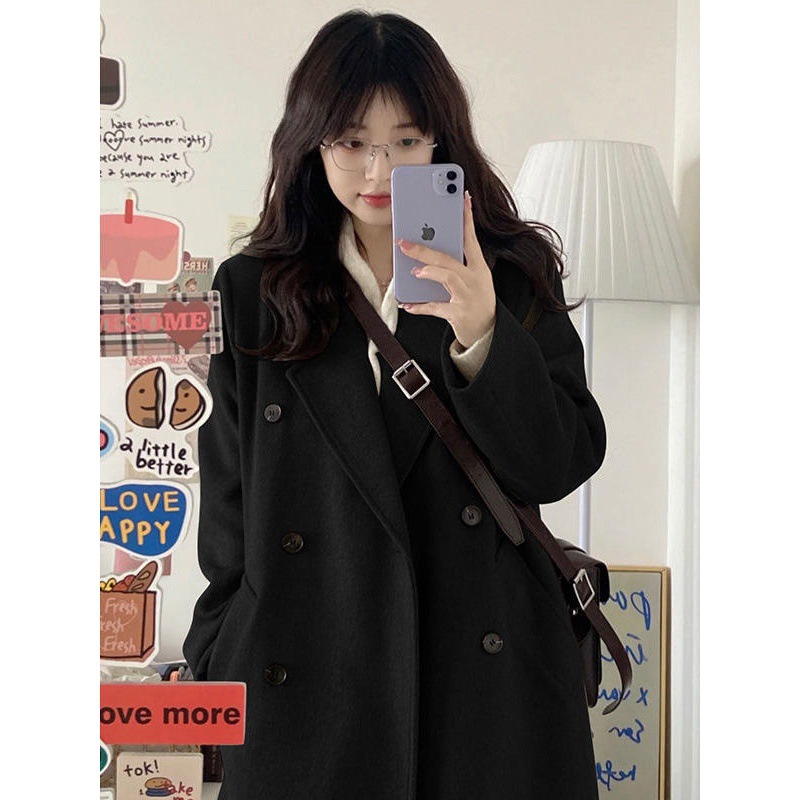 wool Woollen cloth overcoat Fur coat 2022 winter new pattern Korean Little thickening Hepburn Cross border