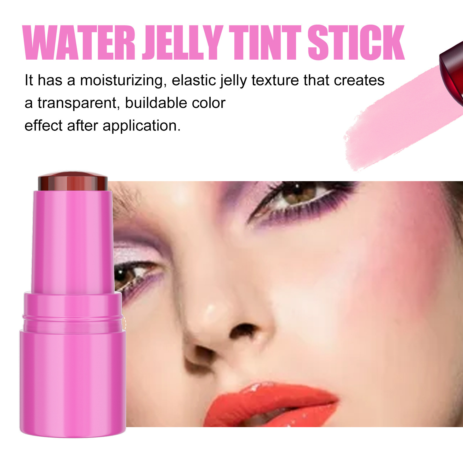 Fruit Blush Lipstick And Long Lasting Powder Blusher Lip Gloss_voghion.com