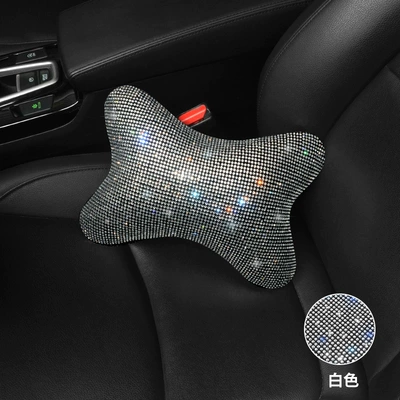 Sürətlər qutusu və əl tormozu başlıqları, Accessories Car Safety Belt Shoulder - white-diamond-star-fashion-headrest-one