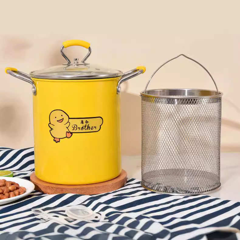 Multi-functional frying pot household small frying pot with less lampblack universal induction cooker gas stove