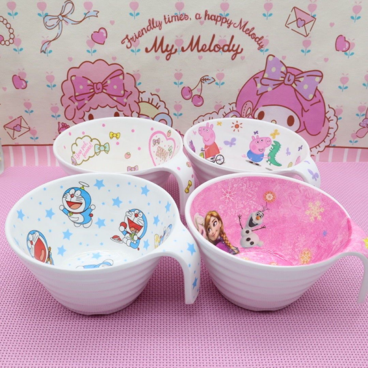 Cartoon bowl children's tableware suit children's bowl baby handle bowl food supplement bowl anti-scald cute household Bowl Cup chopsticks