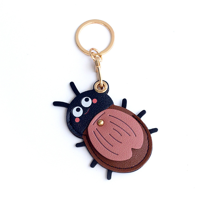 かわいい昆虫の革製ペンダント、かわいいアクセスカードホルダー、キーホルダー、クリエイティブな小さなギフトペンダント、スクールバッグアクセサリー、ギフト|undefined